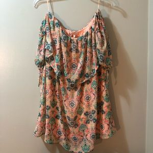 Coral Pink & Blue Dress